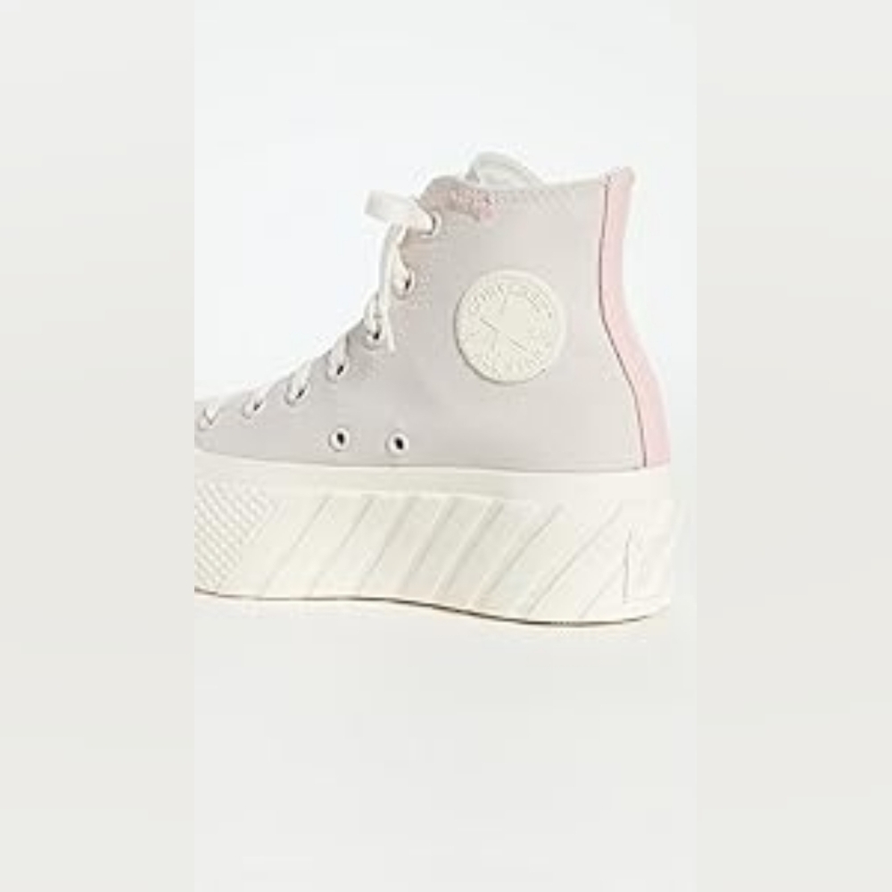 Converse White/Cream Platform Lace-Up High-Top Boots - Picture 3 of 11